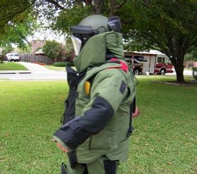 bomb tech in bomb suit