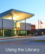 Button to access a page about using the Keller Public Library